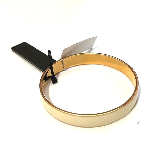 J. CREW CREAM GOLD-TONE BANGLE 7.2" BRACELET - NWT - Picture 6 of 9
